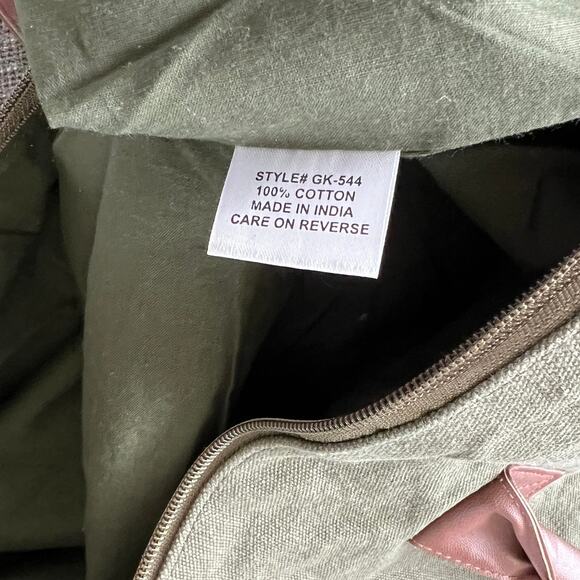 NEW RAJ Canvas Duffle Overnight Bag "Have and Have Yachts" Olive Green Military - Picture 8 of 8